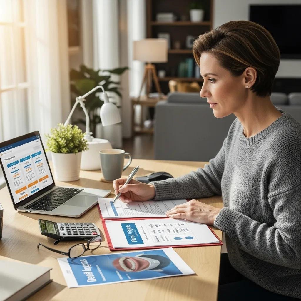 Patient reviewing financing options for dental implants at a desk