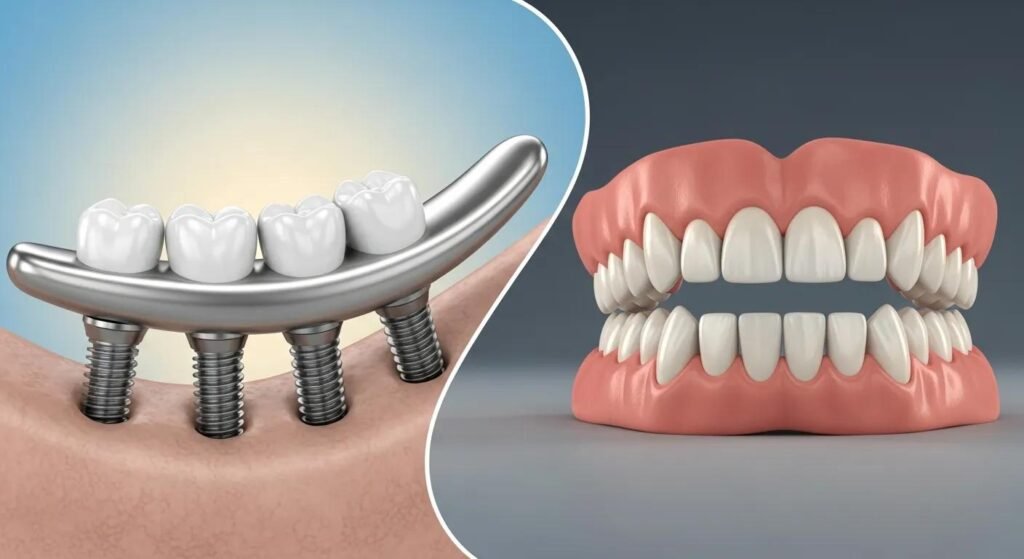 Comparison: All-On-4 implants and traditional dentures