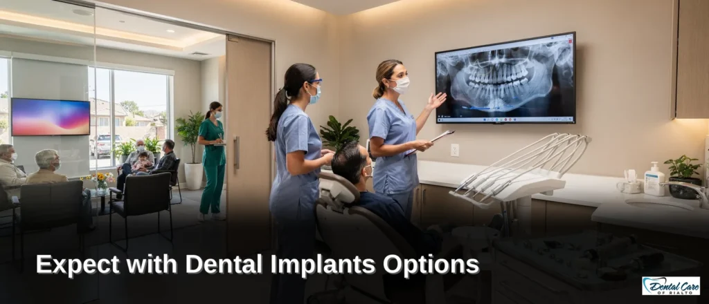 Dental Care of Rialto: dental implants consultation with digital X-rays and 3D scans.